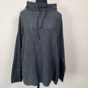 Eileen Fisher Womens  Size Small Tunnel Neck Long Sleeve Heathered Grey Top